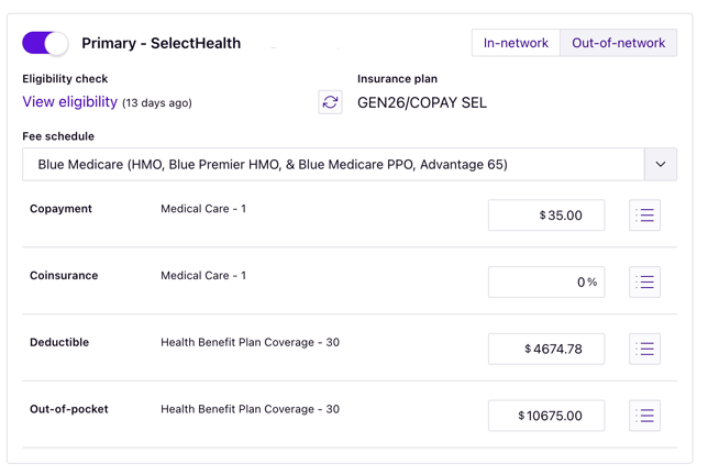 In-line detail on estimates