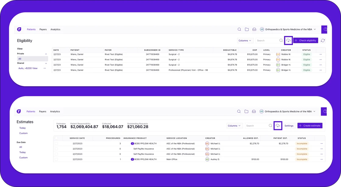 Download eligibility and estimates tables in a snap