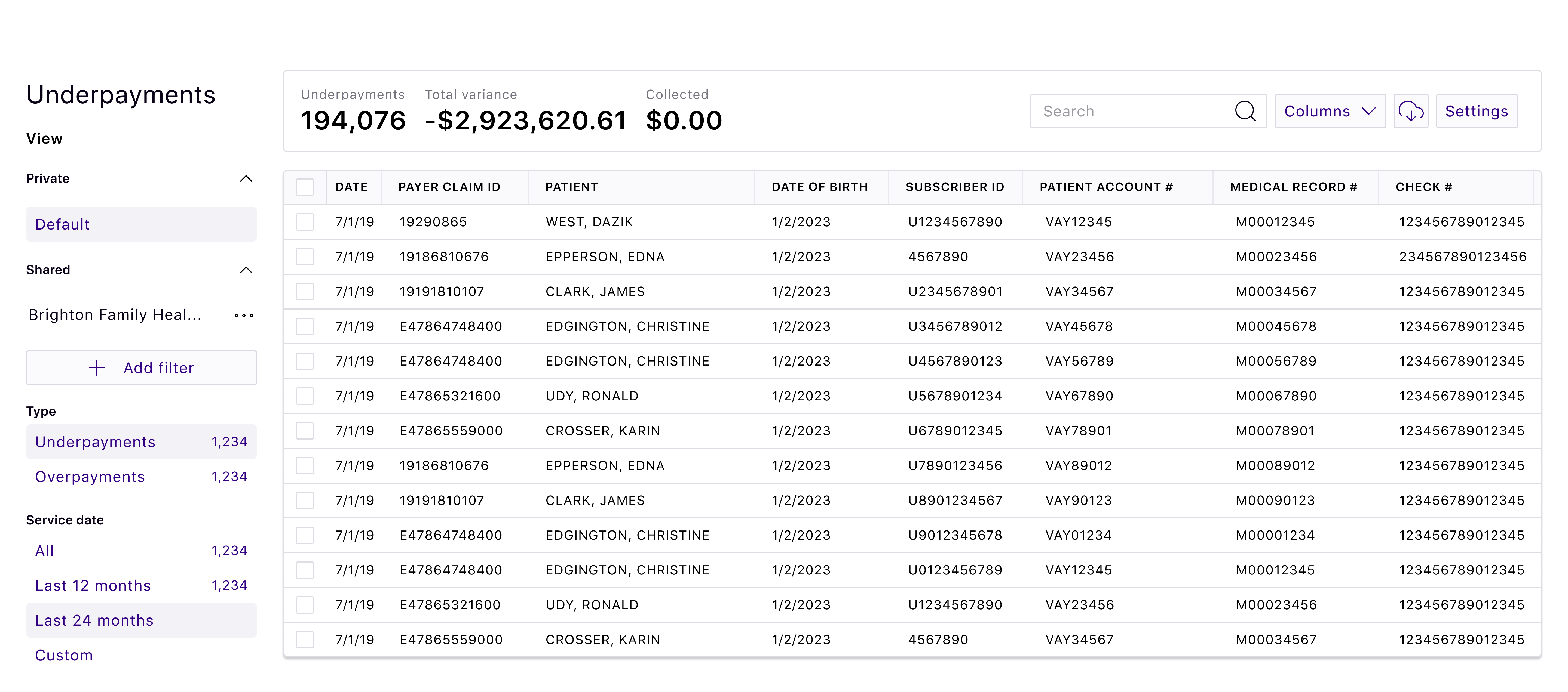 Auto-payment detection worklist image